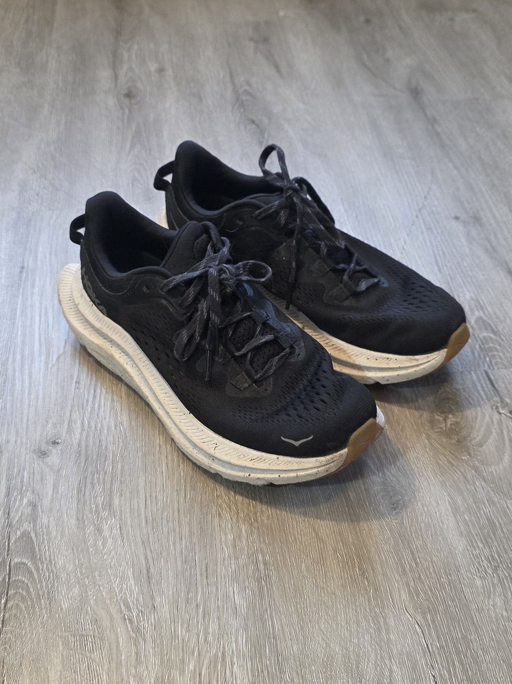 Womens The Hoka One One Kawana 2 Size 9 Black White Athletic Running Shoes